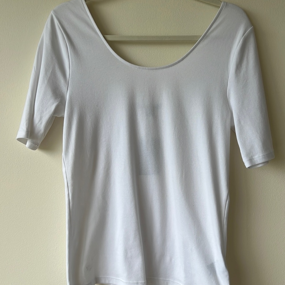 White tee by Lauren by Ralph Lauren. Size L. New with tags
